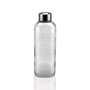 Wasserflasche Versa Durchsichtig Glas Aluminium 1 L 8,3 x 23,5 x 8,3 cm