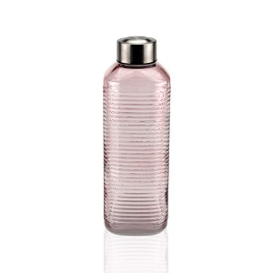 Wasserflasche Versa Rosa Glas Aluminium 1 L 8,3 x 23,5 x 8,3 cm