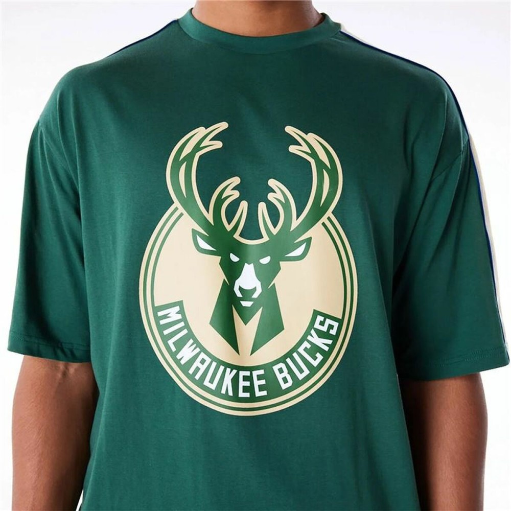 Men’s Short Sleeve T-Shirt New Era NBA PANEL OS Milwaukee Bucks Light Green