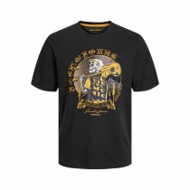 Herren Kurzarm-T-Shirt Jack & Jones skull Rock Crew Schwarz