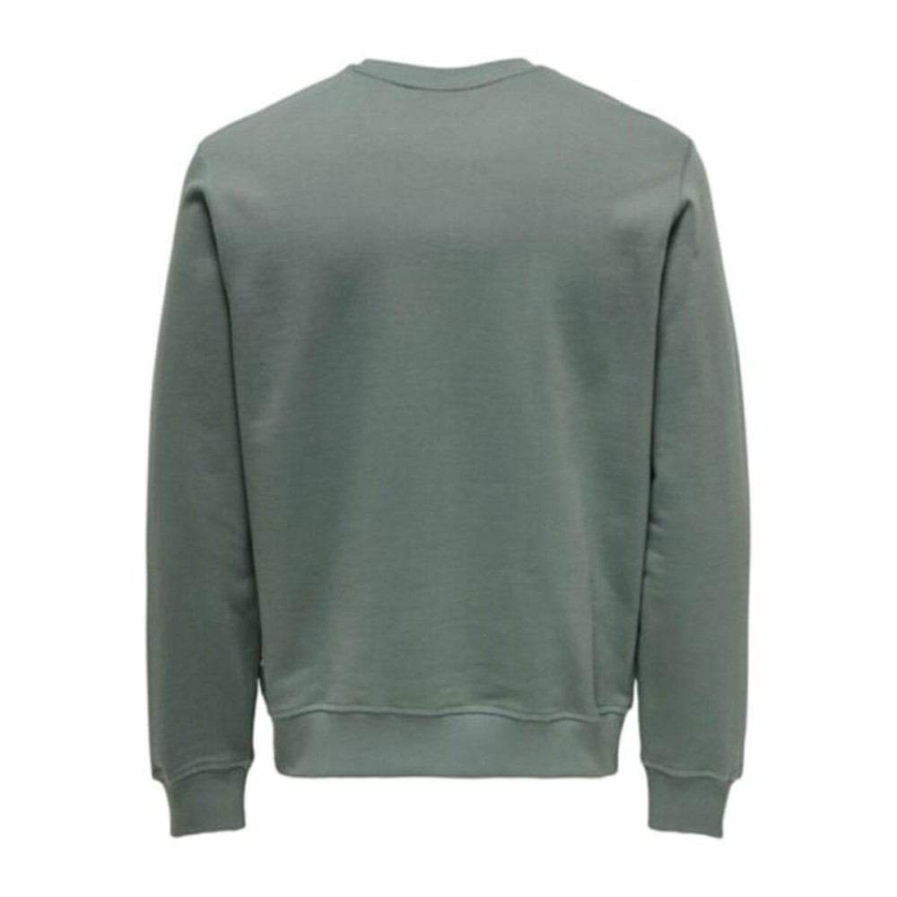 Men’s Sweatshirt without Hood Only & Sons Onsdan Unshed Reg Crew Neck Dark green