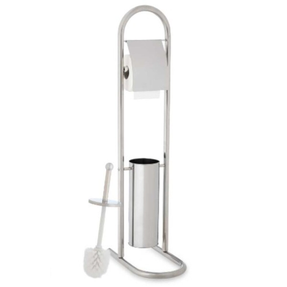 Toilet Paper Holder with Brush Stand Berilo B0812 Silver 17,5 x 29 x 80 cm (4 Units)