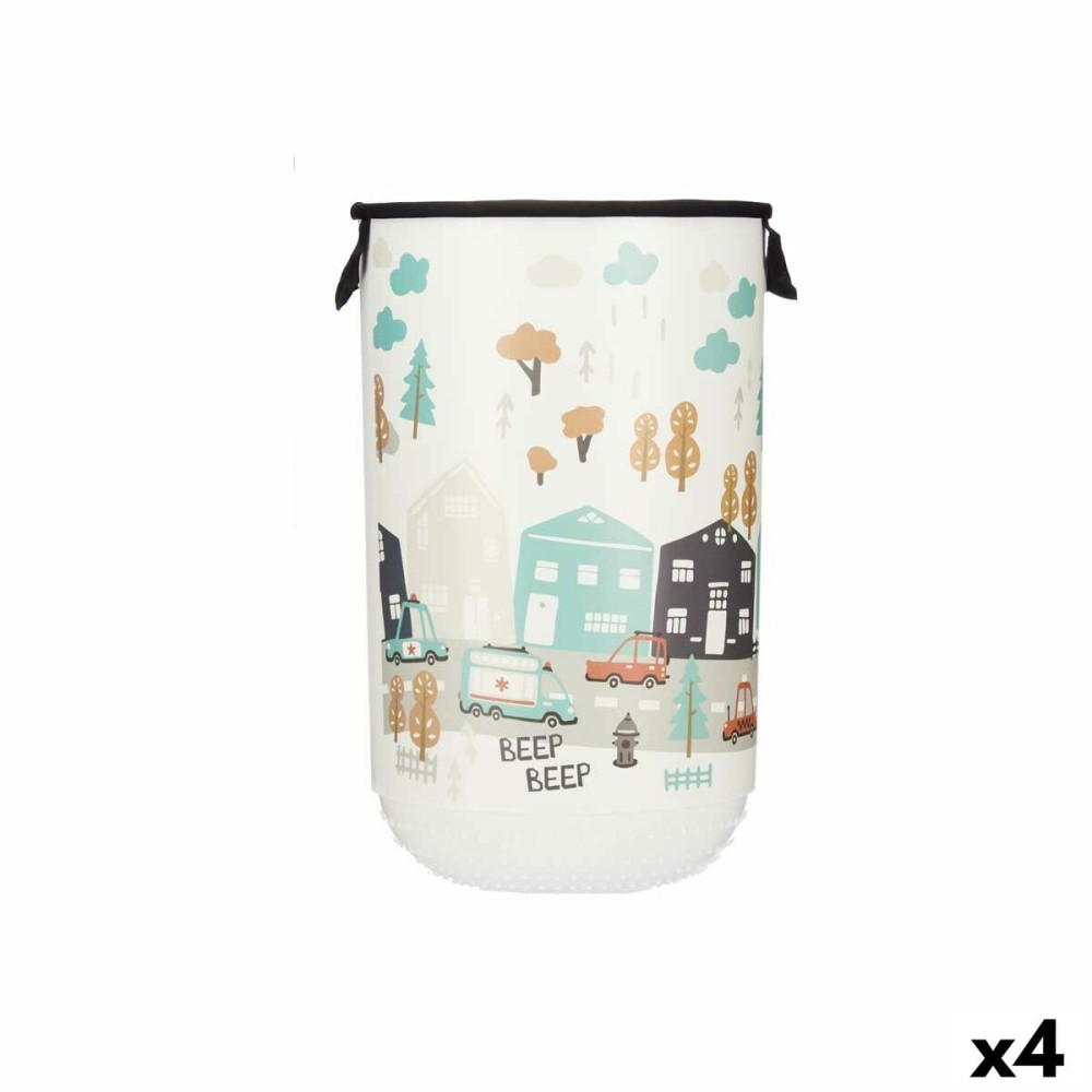 Panier à linge Kipit QOJA KESE-4 Plastique Enfant Route 40 L 34 x 52,3 x 34 cm (4 Unités)