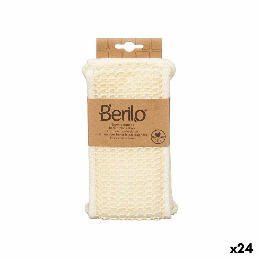 Body Sponge Berilo B7083-16 White 20 x 3 x 11 cm With handles (24 Units)