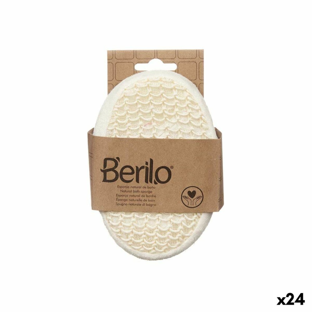 Body Sponge Berilo B7083-8 White Beige 11 x 15 x 5 cm (24 Units)