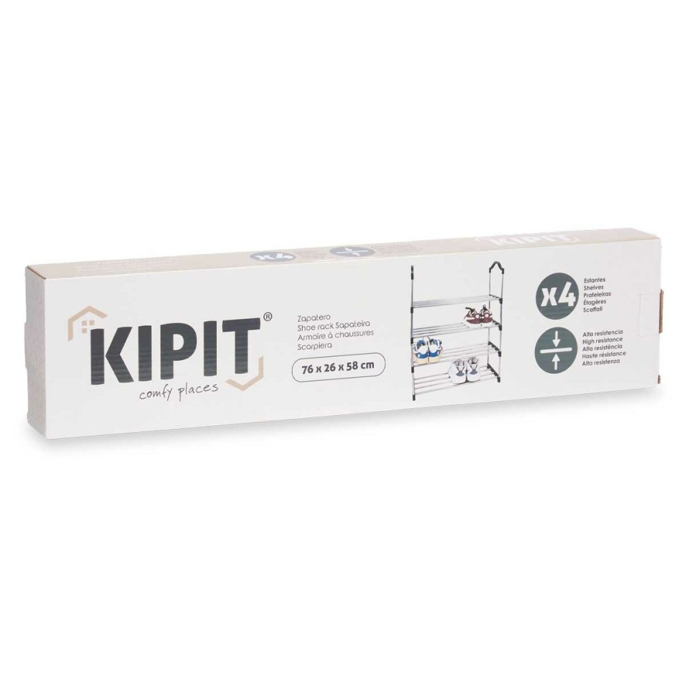 Schuhschrank Kipit 1063 Silberfarben 76 x 26 x 58 cm 4 Regale