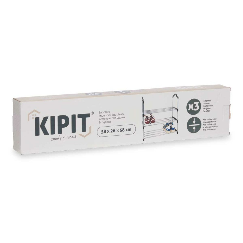 Schuhschrank Kipit 1064 Silberfarben 58 x 26 x 58 cm 3 Regale