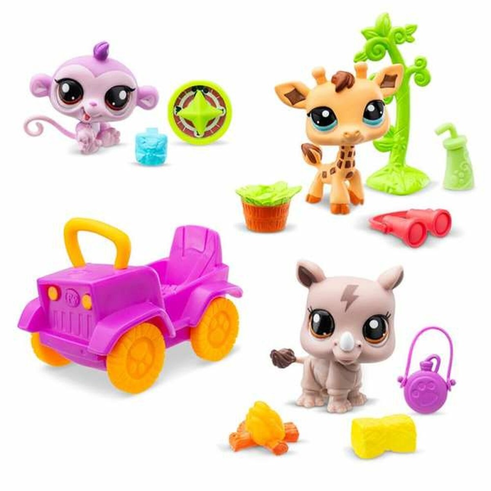 Playset Bandai Littlest Pet Shop SAFARI 8 Pièces