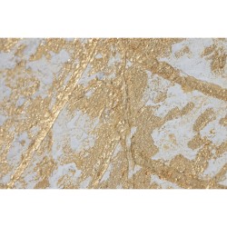 Painting Home ESPRIT White Golden Canvas MDF Wood Modern Leaf of a plant 82 x 4,5 x 82 cm (2 Units)