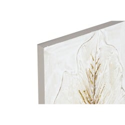 Painting Home ESPRIT White Golden Canvas MDF Wood Leaf of a plant Romantic 30 x 2,5 x 60 cm (2 Units)