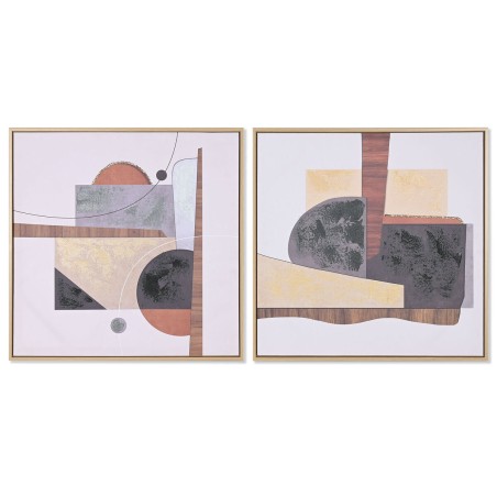 Painting Home ESPRIT polystyrene Canvas Abstract Urban 62,5 x 2,8 x 62,5 cm (2 Units)