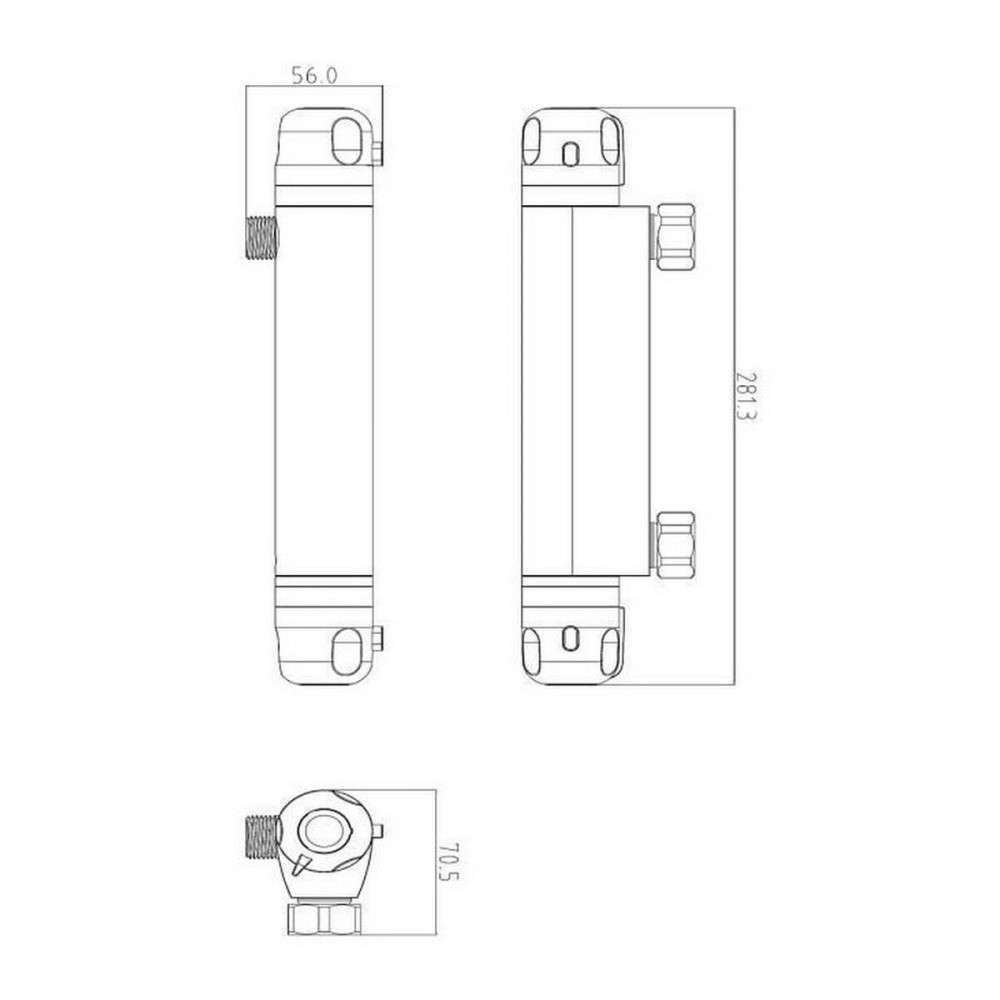 Two-handle Faucet Rousseau Volga 2 Grey Brass 15 cm Shower