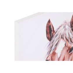 Painting Home ESPRIT Beige Pink Canvas MDF Wood Horse Shabby Chic 80 x 2,5 x 60 cm (2 Units)