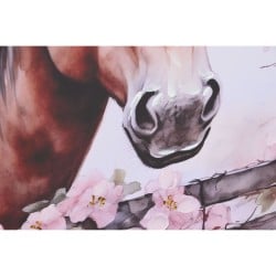 Painting Home ESPRIT Beige Pink Canvas MDF Wood Horse Shabby Chic 80 x 2,5 x 60 cm (2 Units)