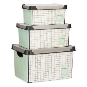 Set of Stackable Organising Boxes Kipit Home Plastic 29 x 23,5 x 39 cm