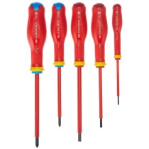 Screwdriver Set Facom Protwist Isolated 1000V AT5VE.PB Flat Pozidriv 5 Pieces