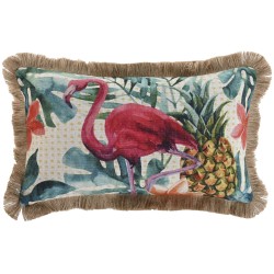 Coussin Home ESPRIT Frange Tropical 50 x 30 cm