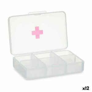 Pilulier avec Compartiments Berilo HW0929-1 Transparent Plastique 11,5 x 18 x 2,2 cm (12 Unités)