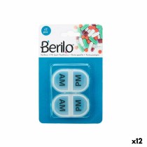 Pilulier avec Compartiments Berilo HW0929-2 Transparent Plastique 11,5 x 18 x 2,2 cm Lot (12 Unités)