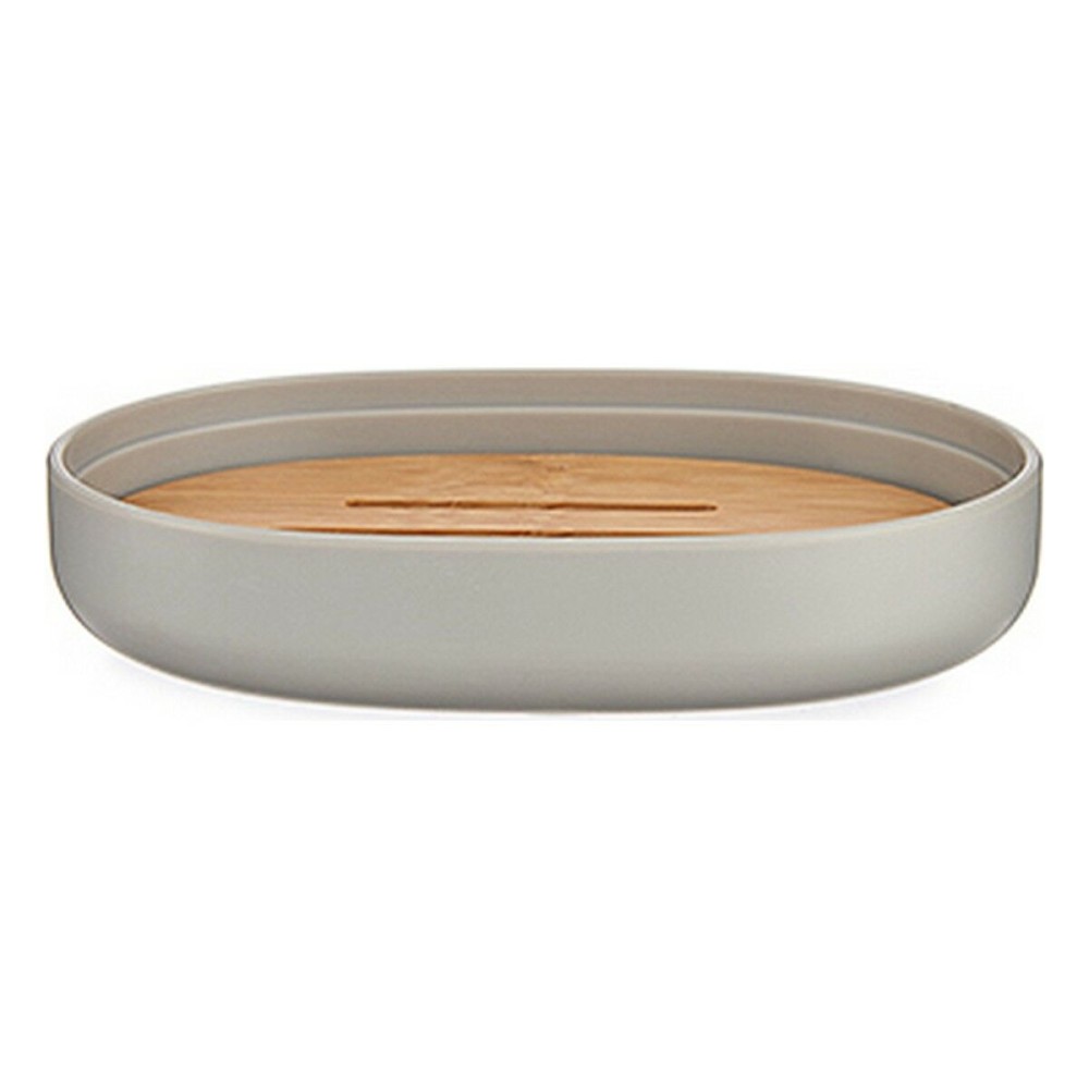 Soap dish Berilo BP16-104G Brown Grey Bamboo polypropylene 9,5 x 2,5 x 13 cm (6 Units)