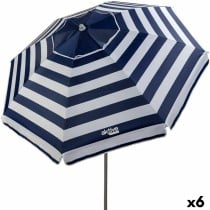 Parasol Aktive Bleu/Blanc 200 x 200 x 200 cm Acier Tissu Oxford (6 Unités)