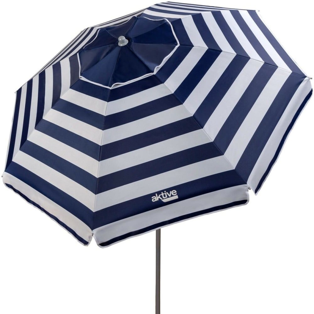 Parasol Aktive Bleu/Blanc 200 x 200 x 200 cm Acier Tissu Oxford (6 Unités)