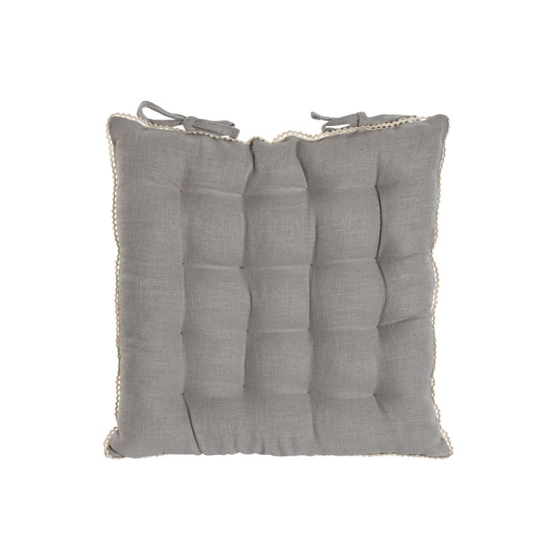 Coussin de chaise Home ESPRIT Gris clair 42 x 42 x 6 cm