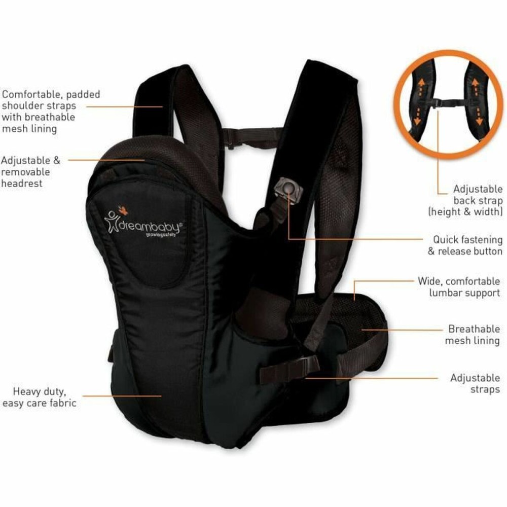 Baby Carrier Backpack Dreambaby MANHATTAN 15 kg Black + 3 years All ages