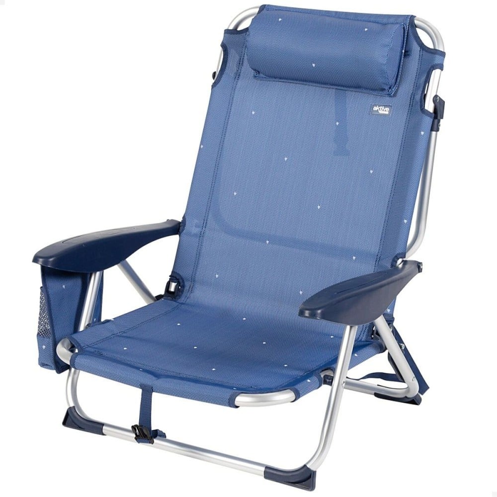 Beach Chair Aktive Foldable Navy Blue 51 x 76 x 45 cm (2 Units)