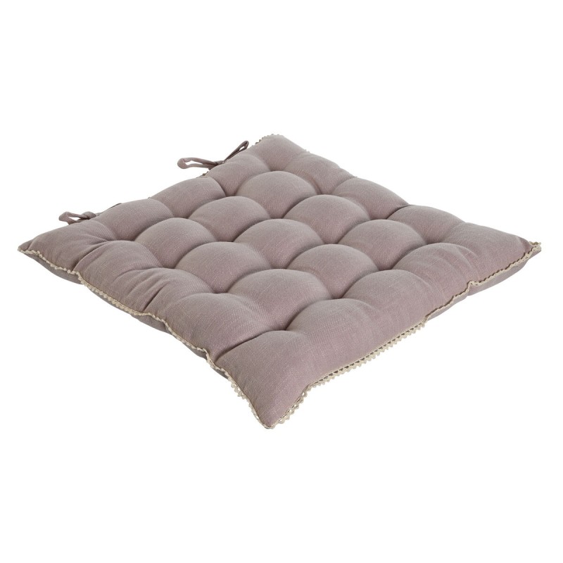 Chair cushion Home ESPRIT Light mauve 42 x 42 x 6 cm