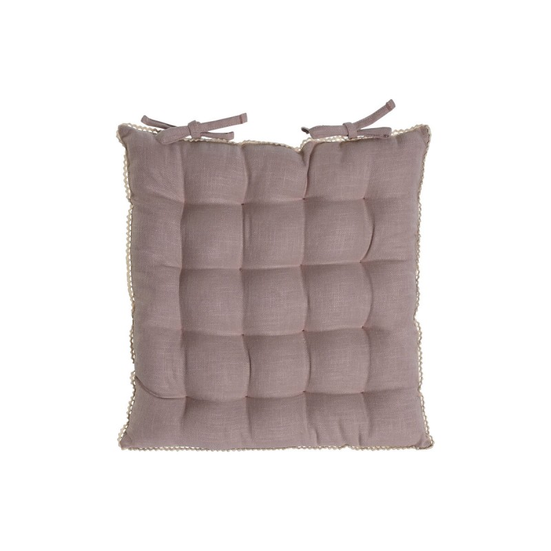 Chair cushion Home ESPRIT Light mauve 42 x 42 x 6 cm