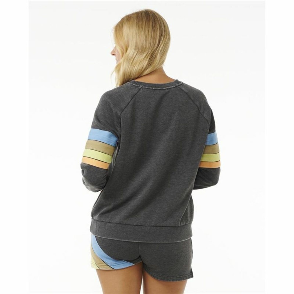 Women’s Sweatshirt without Hood Rip Curl High Tide Surf Raglan Crew Grey