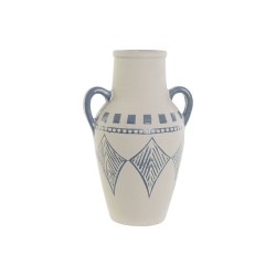 Vase Home ESPRIT Blau Braun aus Keramik Mediterraner 22 x 18 x 36,5 cm 22 x 18 x 35 cm