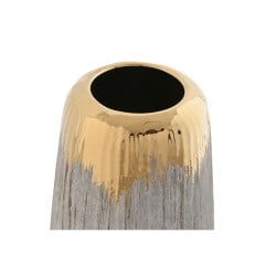 Vase Home ESPRIT Grau Gold Steingut Moderne 14 x 14 x 27 cm