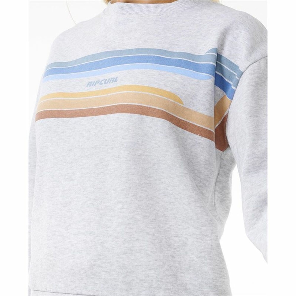 Damen Sweater ohne Kapuze Rip Curl High Tide Surf Crew Grau