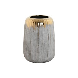 Vase Home ESPRIT Grau Gold Steingut Orientalisch 18 x 18 x 25 cm