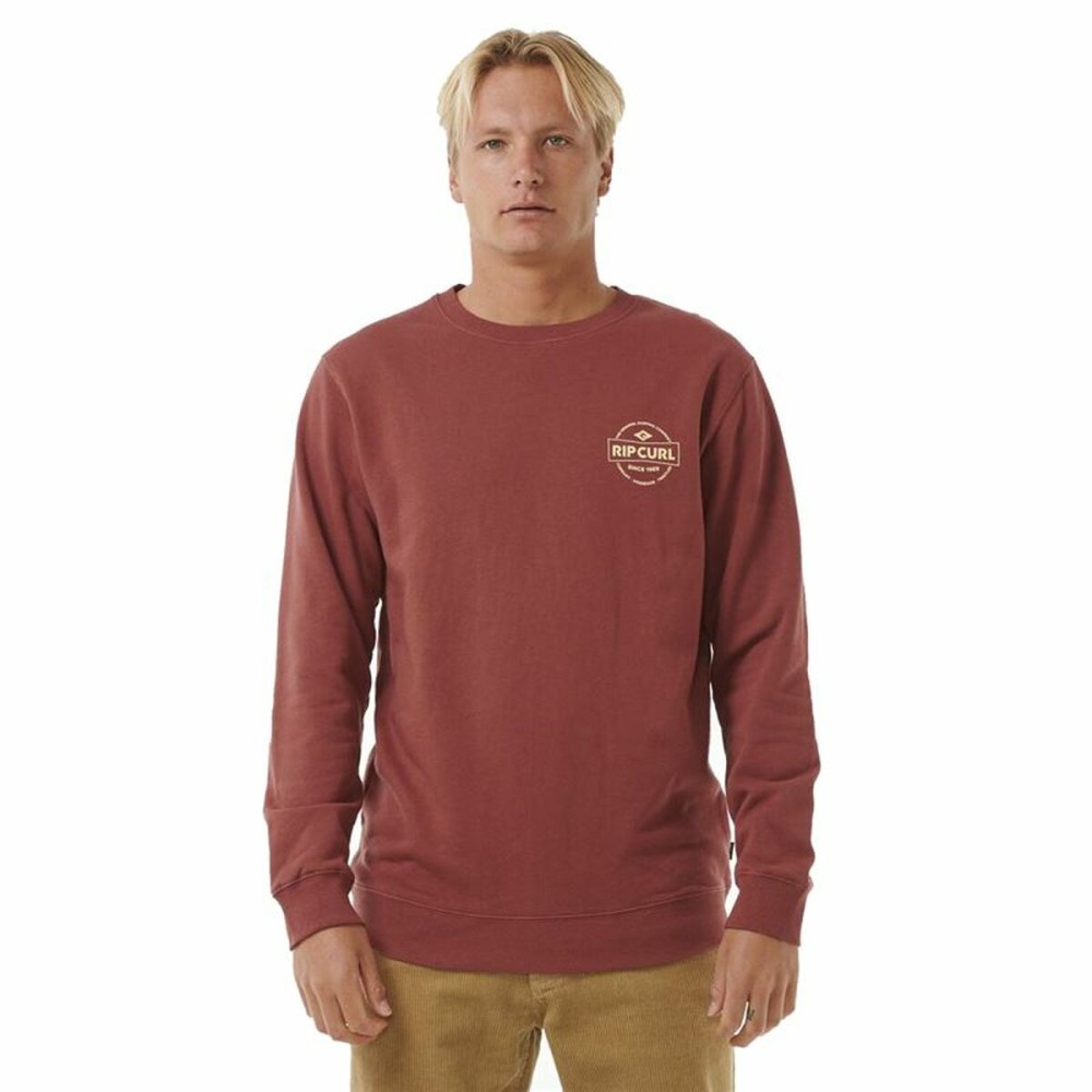 Sweat sans capuche homme Rip Curl Stapler Crew Marron