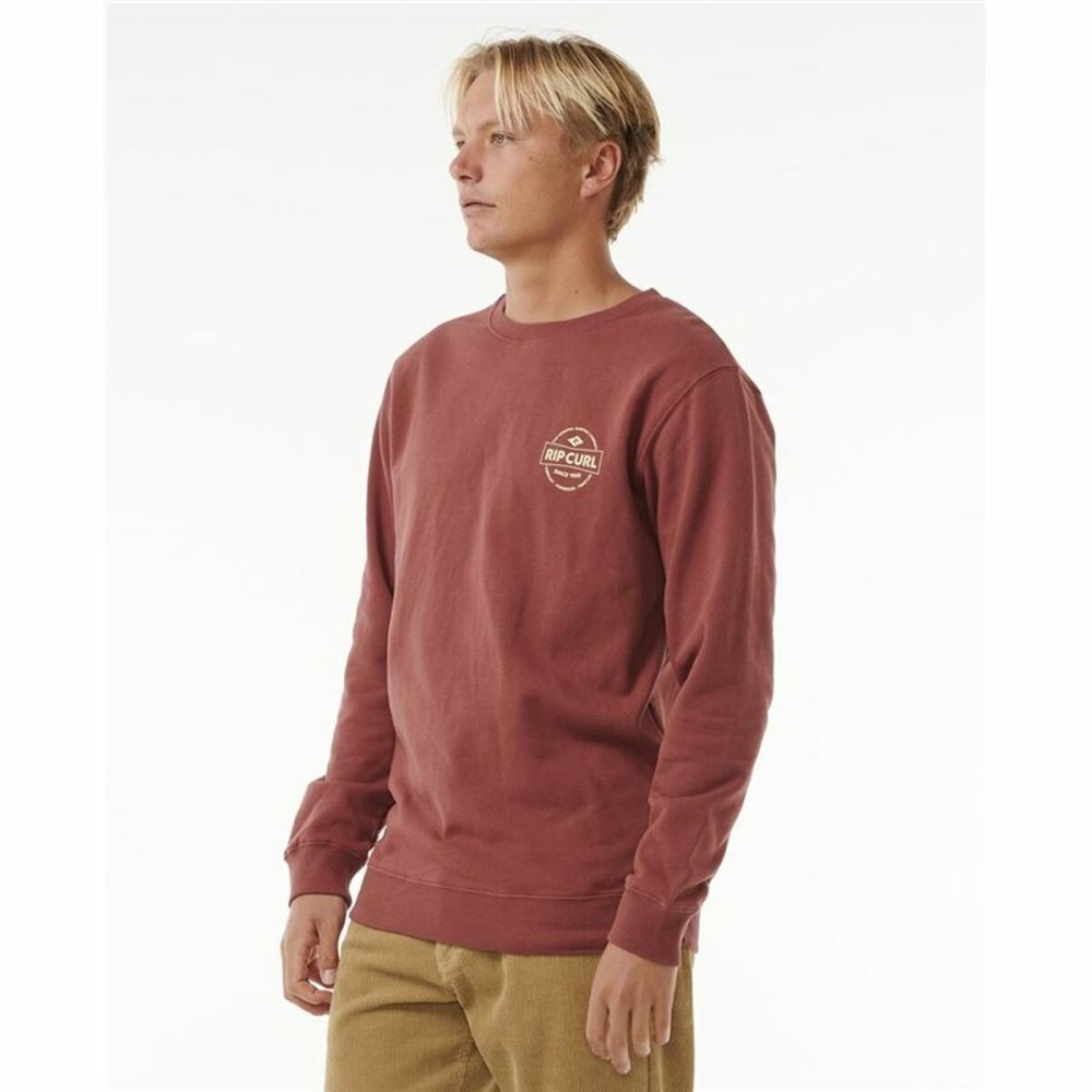 Men’s Sweatshirt without Hood Rip Curl Stapler Crew Brown