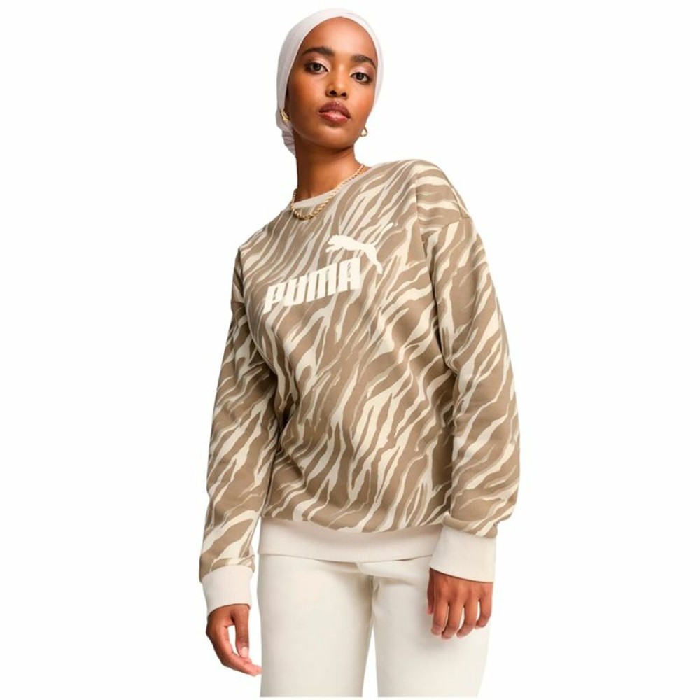 Women’s Sweatshirt without Hood Puma Essentials+ Animal Aop Crew Fl Mujer