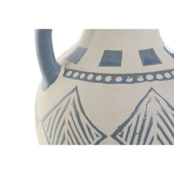 Vase Home ESPRIT Blue Beige Ceramic Mediterranean 15 x 15 x 25 cm