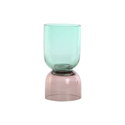 Vase Home ESPRIT zweifarbig Kristall 10 x 10 x 21 cm