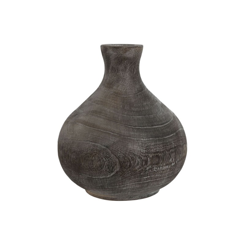 Vase Home ESPRIT Dunkelgrau Paulonia-Holz Kolonial Antiker Finish 24 x 24 x 27 cm