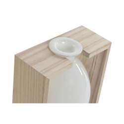 Vase Home ESPRIT Weiß natürlich Holz Kristall 17 x 12 x 25 cm