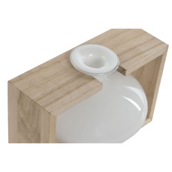 Vase Home ESPRIT White Natural Wood Crystal 22 x 16 x 15 cm