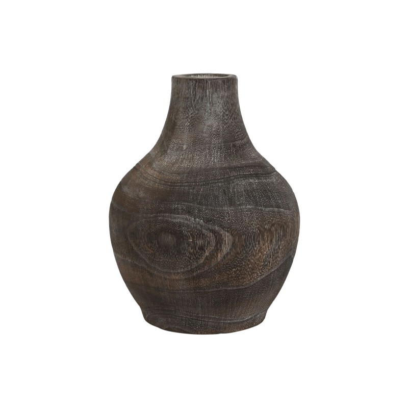 Vase Home ESPRIT Dunkelgrau Paulonia-Holz Kolonial Antiker Finish 16 x 16 x 24 cm