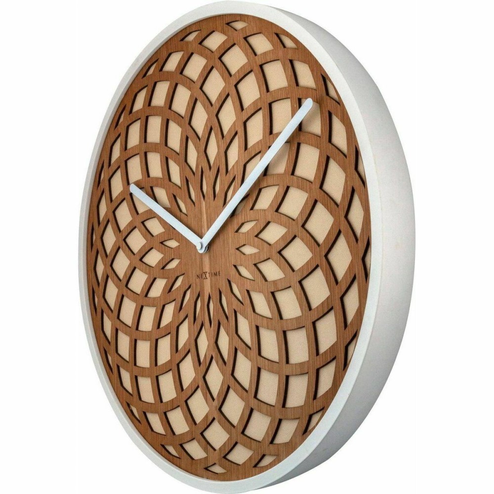 Wanduhr Nextime Creme Holz (Restauriert B)