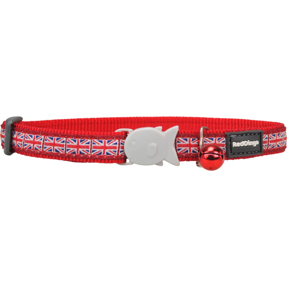 Collier pour chat Red Dingo Union Jack 20-32 cm Rouge