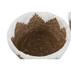 Centerpiece Home ESPRIT White Natural 30,5 x 30,5 x 14 cm (3 Pieces)