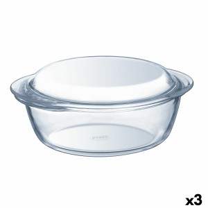 Topf mit Deckel Pyrex Essentials Durchsichtig 2,1 L (3 Stück)