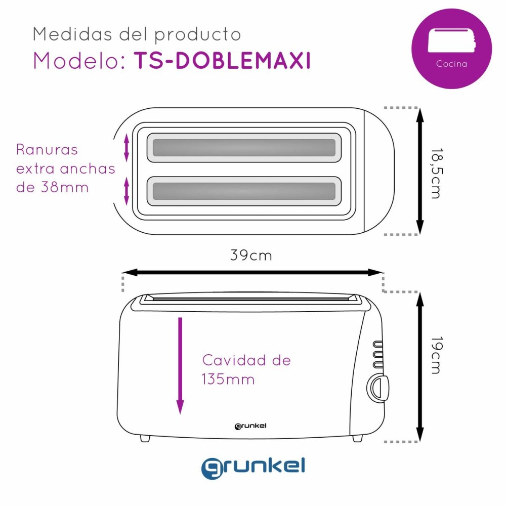 Toaster Grunkel 1400 W Doppelnut